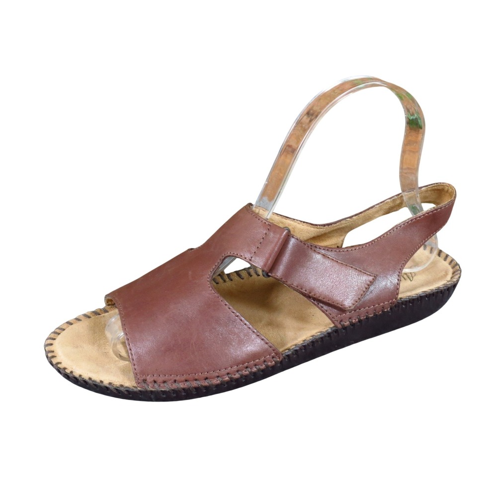 Auditions Sprite Womens Slingback Sandal Sz 7.5 M Comfort Walking Brown Leather